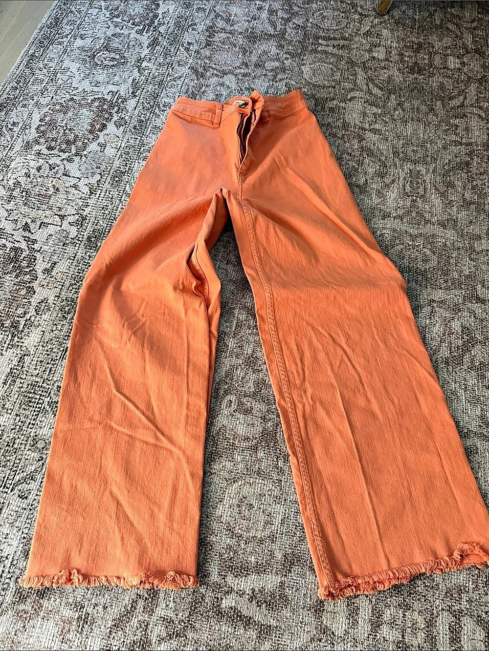 Billabong Free Fall High-Waist Wide Leg Pants Orange Waist 27